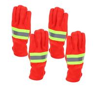 Garneck 2 Pairs Flame Resistant Welding Gloves High Temp Insulated Firefighter Work Gloves for Emergency Rescue Heat Resistant Safety Gear with Reinforced Grip for Outdoor Firefighting and