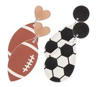 Garneck 2 Pairs Football and Rugby Drop Dangle Earrings for Women Soccer Earrings Holiday Jewelry for Special Occasions Comfortable and Fashionable Accessories