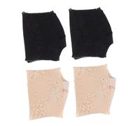 Garneck 2 Pairs Open Lace Half Socks for Women Non-Slip Gel Breathable Invisible Sock Covers for High Heels Sandals Flats