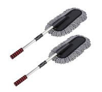 Garneck 2 Pcs Car Dust Brush Flexible Telescopic Handle Grey Car Waxing Brush for Interior and Exterior Cleaning Ergonomic Non-slip Design Bikes and Home Use Dust Cleaner for Detailing and