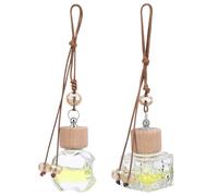 Garneck 2 Pcs Car Hanging Perfume Bottles Glass Diffuser Bottles with Bead Caps Apple Water Cube