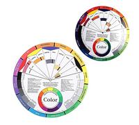 Garneck 2 Pcs Creative Color Wheel Art Makeup and Nail Mixing Board for Women Double-sided Rotation Chart with Color Schemes Complementary Guide and Blending Palette for Visual Learning