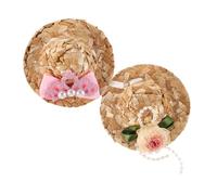 Garneck 2 Pcs Hats: Summer Miniature Hats For Chicken Parrot Bird, Funny Costume Accessories Small Sombrero Hat Pets Party Headwear Rooster