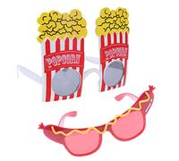 Garneck 2 Pcs Lightweight Masquerade Glasses Cartoon Hot Dog Popcorn Eyeglasses for Adults Comfortable Party Costume Props for Photography and Festive Fun