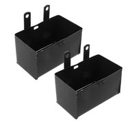 Garneck 2 Pcs Motorcycle Battery Box Holder Metal Black Quick-release Ventilated Battery Case Organizer for Off-road Motorcycles, Secure Installation and Improved Riding Stability