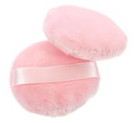 Garneck 2 Pcs Pink Cotton Powder Puff for Women, Fluffy Makeup Powder Applicator Sponge, Portable and Washable Cosmetic Puff for Travel and Home Use