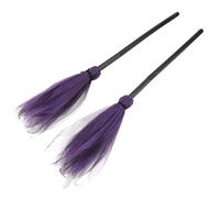 Garneck 2 PCS Witch Broom - Fantasy Mesh Witch Broom,Lovely Witches Broom for, Kids Costume Decorative Props for Feastival Halloween Cosplay Party (Random Color)