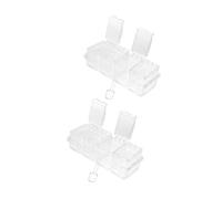 Garneck 2 Sets Clear Seasoning Jars with Lids and Spoons Compartment Spice Box Organizer Airtight Condiment Containers for Salt Sugar Pepper and Various Seasonings