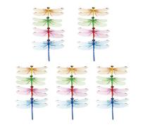 Garneck 20 Pcs Removable Dragonfly Curtain Clips, 12Cm Decorative Dragonflies Models for Home Decor, Window and Bedroom DIY Props, Multi-Color Set for Living Room Accents