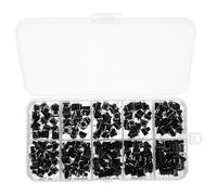 Garneck 200 Pcs Micro Tactile Push Button Switch 10 Types 4 Pin Plastic Alloy Black, Instant Response Touch Activation for Electronic Devices and Repairs