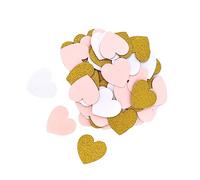 Garneck 200PCS Love Heart Paper Confetti Mini Delicate Pink White Golden Party Decoration for Weddings Birthdays Anniversaries Mixed Confetti for Festive Celebrations