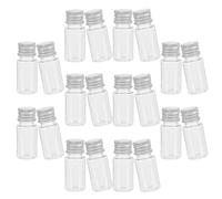 Garneck 20pcs Aluminum Screw Lids Empty Plastic Vials for Small Paint Mixing Travel Bottles as Makeup Sample Containers for Scientific Experiment