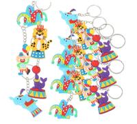 Garneck 20pcs Circus Theme Keychains Small Lightweight Purse Ornaments Cute Clown Animal Keyrings Decorative Bag Pendants for Carnival Accessories