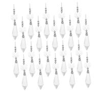 Garneck 20Pcs Crystal Chandelier Prisms Replacement Parts with Octagonal Beads Clear Pendants for Lamp Decoration Easy to Install Spare Lighting Accessories for Home and Wedding