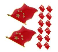 Garneck 20pcs Flag Lapel Pins with Five-pointed Star Design Patriotic Brooches for National Day Celebrations Men Suit Accessories Compact and Lightweight Pins for Hats Bags Clothing