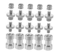 Garneck 20pcs Metal Screw Adapter Set 1/4 to 3/8 Threaded Screw Converter for Camera Tripod Microphone Mount Silver