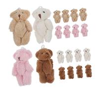 Garneck 20pcs Miniature Bear Figurines Plush Tiny Bears for Crafts DIY Decorations and Party Favors and Soft Lightweight for Weddings Birthdays