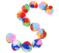 Garneck 20pcs Rainbow Yarn Puff Balls Plush Ball for Indoor Cats Stimulates Curiosity Prevents Scratching Furniture Cute Bright Appearance Kitten