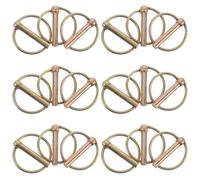 Garneck 20pcs Tractor Towing Lynch Pin Set 8x45mm Carbon Steel Galvanized Trailer Coupler Safety Pins with Ring for Lawn Mower, Trailer, Yard Tractor Hitch Heavy Duty Towing Accessories