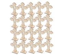 Garneck 20pcs Wooden Crosses for Crafts Unfinished DIY Bulk with Base Sturdy Standing Table Centerpieces for Baptism First Communion Christmas Church Decor and Handmade Ornaments
