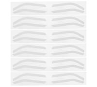 Garneck 24 Pairs Adjustable Silicone Eyebrow Stencil Kit with Reusable Makeup Tape for Precise Brow Shaping and Airbrush Guide, 12 Mixed Style Pairs (A/B/C) for Microblading and Tattoo