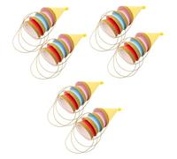 Garneck 24pcs Birthday Party Hats Bulk with Gold Edge and Pom Poms Hot Stamped Shiny Cone Headwear for S Festivities Lovely Celebration Accessories for Photoshoots and Family Events