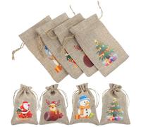 Garneck 24pcs Christmas Drawstring Pouches Linen Candy Bags Portable and Storing Candies for Party Favors Or Carrying to Neighbor's House Assorted Colour Bags