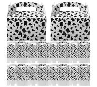 Garneck 24pcs Cow Print Candy Boxes Handheld Paper Treat Boxes for Party Cookies Chocolate Packaging Cake Packaging for Birthday and Holiday Celebrations