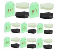 Garneck 24pcs Halloween Mini Coffin and Tombstone Figurines Realistic Spooky Haunted House Ornaments for Graveyard Scene DIY Crafts Compact Decorations for Party Pranks and Outdoor Use