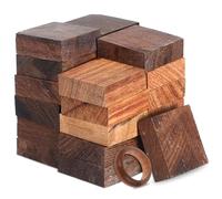 Garneck 24pcs Unfinished Wood Ring Blanks: Wooden Carving Blocks for Jewelry Making - Turning Blanks for DIY Crafts - Premium Natural Blocks for Resin Ring Art