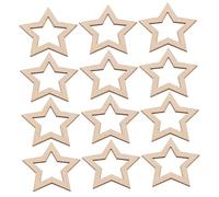 Garneck 25pcs Small Blank Wooden Star Cutouts Smooth Natural Wood Slices for Crafts DIY Christmas Wedding Decorations Rustic Star Shaped Embellishments for Painting and Holiday Ornaments