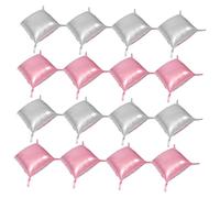 Garneck 25pcs Square Foil Balloons Backdrop Dual Sided Silver Pink DIY Aluminum Foil Balloon Arch Garland for Birthday Anniversary Wedding Decorations Secure Reusable Design