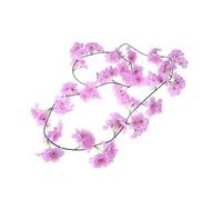 Garneck 2m Artificial Cherry Blossom Rattan Decorative Flowers Hanging Vine Wedding Decoration Purple Flower Garland