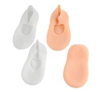 Garneck 2Pair Silicone Ankle Protector Socks for Dry Cracked Feet Breathable Gel Foot Care Socks with Invisible Skin Tone White Colors for Women Comfortable Airflow Design