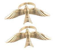 Garneck 2pc Dove Open Ring Wings Statement Rings Women's Adjustable Open Vintage Jewelry Stainless Steel Stainless Steel Animal for Women Golden