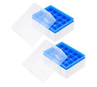 Garneck 2pcs 1.8ml Cryogenic Freezer Storage Box with 20 Compartments, Pp Plastic Vial Holder for Laboratory Microtube Sample Storage, Liquid Tube Rack for Fridge and Research