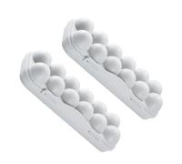 Garneck 2pcs 12-Compartment Gray Egg Storage Box Refrigerator Organizer Fridge Egg Container Kitchen Tray for Fresh Preservation