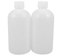 Garneck 2pcs 500ml Small Plastic Graduated Reagent Bottles with Inner Cap, Semi- Pe Chemical Container Bottles for Laboratory Liquid Storage Random Color