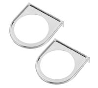 Garneck 2pcs 52mm Single Hole Iron Dash Gauge Pod Mount Bracket for Car Dashboard Black and Silver Gauge Pillar Holder Compatible with Exhaust Oil Water Temperature Voltage