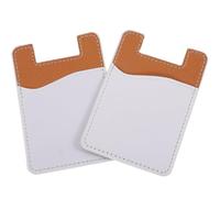 Garneck 2pcs Adhesive Phone Back Card Holder Stick-on Cell Wallet Sleeve Brown Sublimation Compatible with Smartphones for Travel and Daily Use