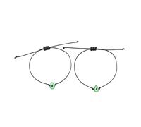 Garneck 2pcs Adjustable Handmade Avocado Bracelets for Women Soft Clay Braided Wax Cord Matching Friendship Jewelry for Couples Teens Girlfriend Chic Wrist Accessories for Daily Wear and