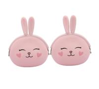 Garneck 2pcs Adorable Bunny Coin Purse Small Wallet Silicone Buckle Change Pouch for Girls Rabbit Minimalist Design