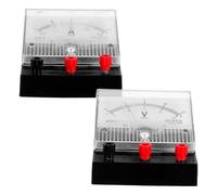 Garneck 2PCS Analog Dc Ammeter Voltmeter Set Portable Physics Teaching Tools for School Voltage Measurement Compact Lightweight Electrical for Classroom Experiments