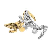 Garneck 2pcs Animal Brooch Pins Alloy Traditional Gentlemanly Alligator Design Lapel Pins for Men Classic Sophisticated Look Formal Events Wedding Accessories