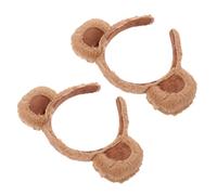 Garneck 2pcs Animal Headwear Bear Ears Headbands Brown Hair Band for Boys and Girls