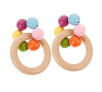 Garneck 2pcs Baby Hand Rattles Ring Set for Infants Early Education Sensory Development Soft Grasp Shaker Toys for Toddlers