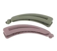 Garneck 2pcs Banana Hair Clips for Thick Hair Moon Crescent Matte Green and Purple Grey French Banana Clips Heavy Duty Ponytail Holders for Women