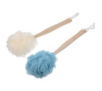 Garneck 2pcs Bathing Brush Long Handle Bathing Brush 14.93x5.50x1.97inch Wood Simple Design Scrub Hard-to-Reach Areas Remove Dust Essential for The Household