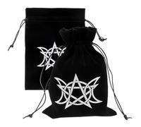 Garneck 2pcs Black Drawstring Tarot Card Bags Lightweight Fabric Pouches for Tarot Card Storage and Jewelry Holder Portable Small Protective Pouch