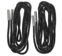 Garneck 2pcs Black Rhinestone Glitter Shoe Laces 120cm Round Bling Drawstring for Sneakers Boots Hoodie Sports Decoration